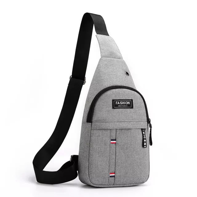 Storazone grey-1 Men Shoulder Bags Nylon Waist Packs Sling Bag Crossbody Outdoor Sport Shoulder Chest Daily Picnic Canvas Messenger Bag Bolsa