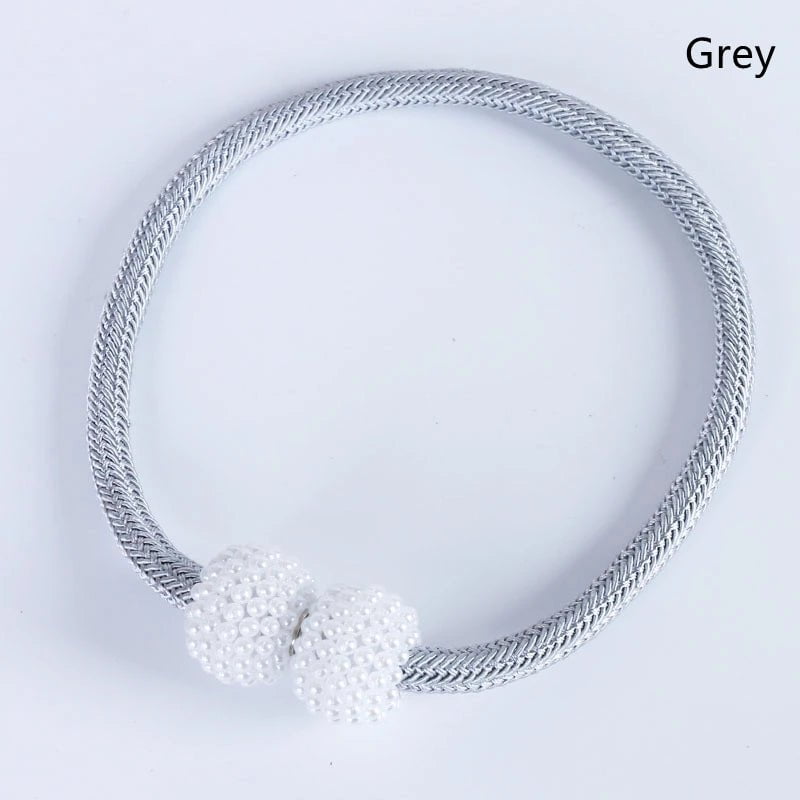 Storazone Grey / 1PC 2PCS Pearl Magnetic Curtain Clip Curtain Holders Tie Back Buckle Clips Hanging Ball Buckle Tie Back Curtain Decor Accessories