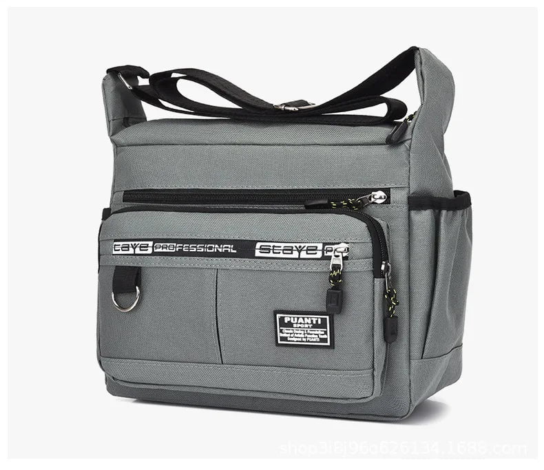 Storazone grey 2023 Men's Messenger Bag Crossbody Shoulder Bags Men Small Sling Pack For Work Business Waterproof Oxford Packs Satchel Purse