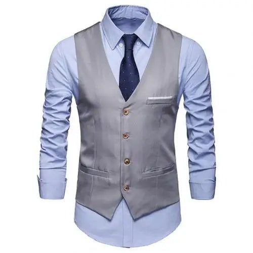 Storazone Grey / 5XL Dress Vests For Men Slim Fits Mens Suit Vest Male Waistcoat Gilet Homme Casual Sleeveless Formal Business Vest chaleco hombre