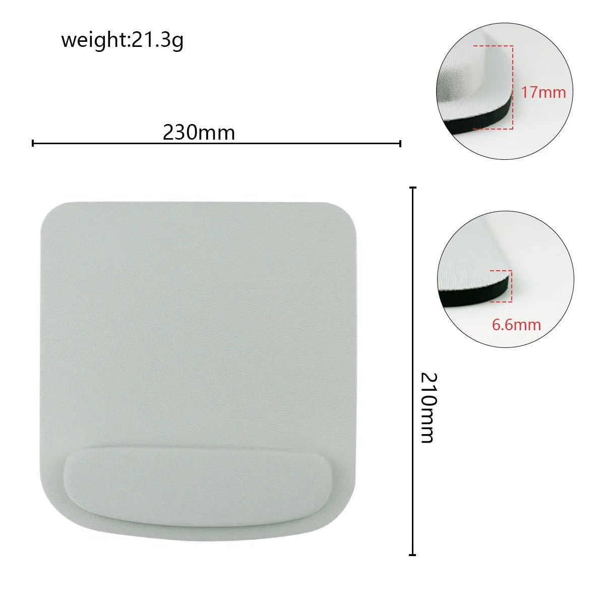 Storazone Grey Computer Game Mouse Pad Environmental Eva Ergonomic Mousepad Wrist Pad Solid Color Comfortable Mouse Mats For Office Accessories