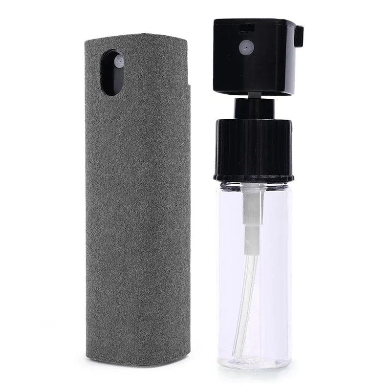 Storazone Grey (no liquid) 2in1 Microfiber Screen Cleaner Spray Bottle For Mobile Phone Ipad Computer Microfiber Cloth Wipe Iphone Cleaning Glasses Wipes