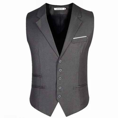 Storazone Grey / S 2023 New Arrival Dress Vests For Men Slim Fit Mens Suit Vest Male Waistcoat Gilet Homme Casual Sleeveless Formal Business Jacket