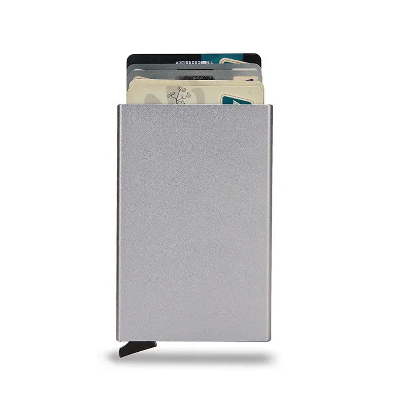 Storazone Grey Top Quality Wallets Men Money Bag Mini Purse Male Vintage Brown Leather Rfid Card Holder Wallet Small Smart Wallet Pocket Walet
