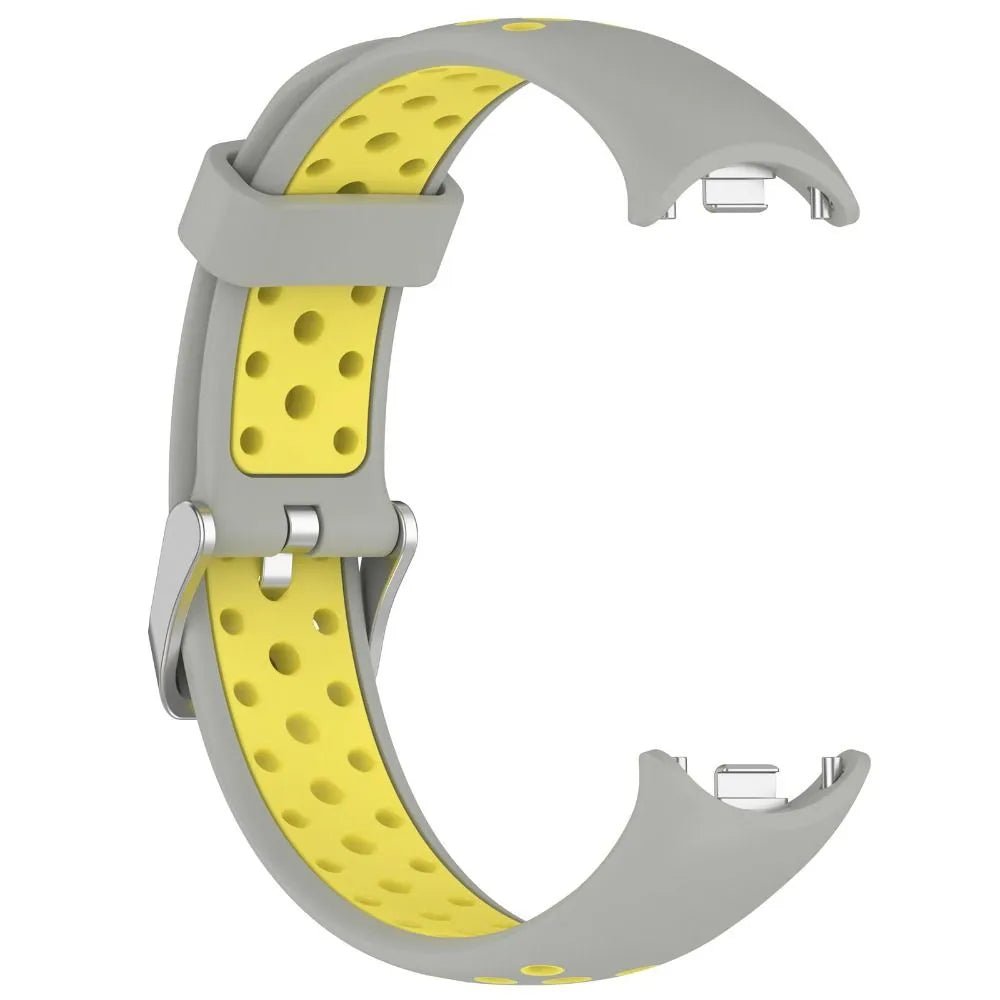 Storazone grey-yellow / For Xiaomi Band 8 Soft Silicone Strap for Xiaomi Mi Band 8 Breathable Sport Bracelet Wristband Belt for MiBand 8 Replacement Correa Watchband