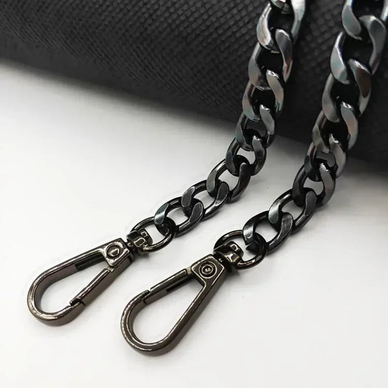 Storazone gun black / 40cm Metal Aluminum Bag Chain Replacement Parts Accessories For Hand-Woven Shoulder Handbag DIY Handmade Detachable Straps