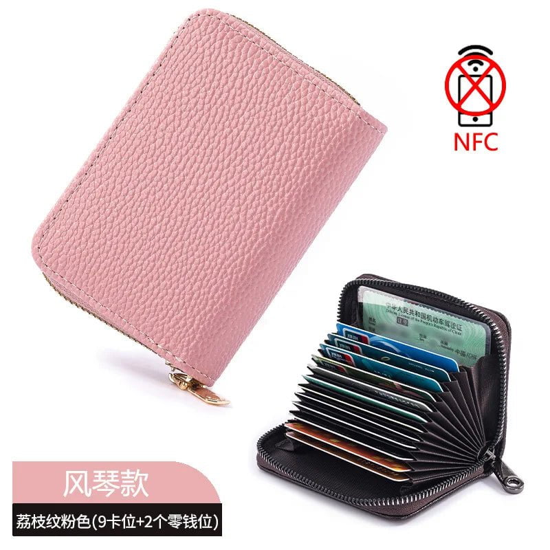 Storazone h 11 Detents Cards Holders Men's Wallet Women'sCredit Card Holder RFID Blocking Zipper Money Pouch Card Protect Case Pocket Purse