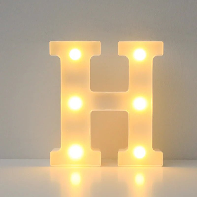 Storazone H / 16cm Alphabet LED Letter Lights Luminous Number Lamp Battery Night Light for Wedding Birthday Christmas Party  Home Decoration