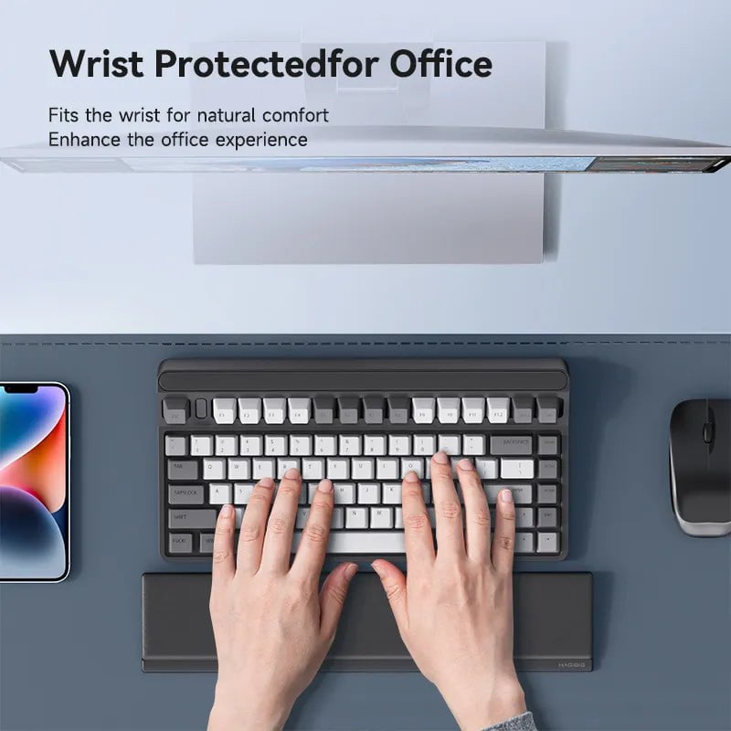 Storazone Hagibis Keyboard Wrist Rest Pad Ergonomic Soft Memory Foam Support Desktop Storage Box Easy Typing Pain Relief for Office Home