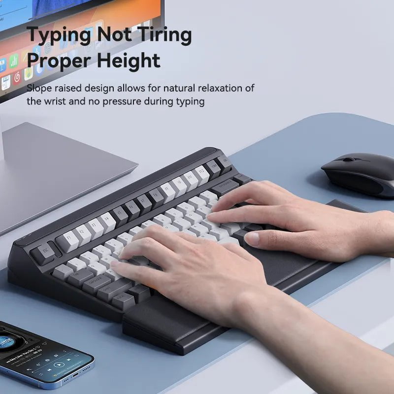 Storazone Hagibis Keyboard Wrist Rest Pad Ergonomic Soft Memory Foam Support Desktop Storage Box Easy Typing Pain Relief for Office Home