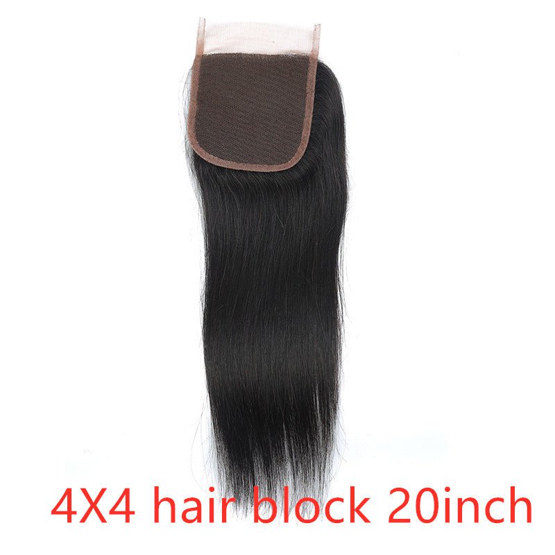 STORAZONE HAir 4X4 hair block / 20inch Real human hair straight wave human hair hair curtain natural color wig hair extension