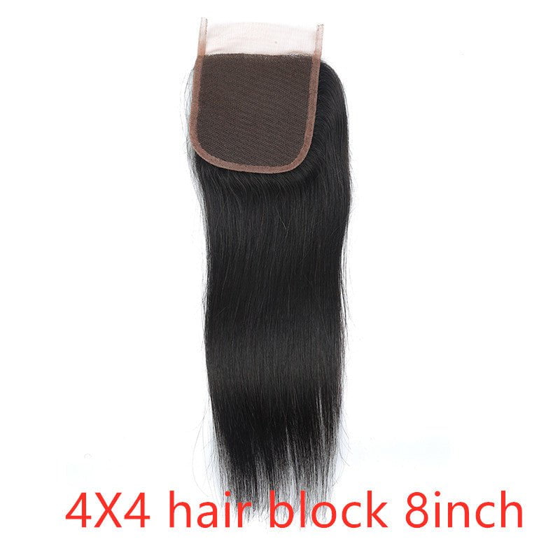 STORAZONE HAir 4X4 hair block / 8inch Real human hair straight wave human hair hair curtain natural color wig hair extension