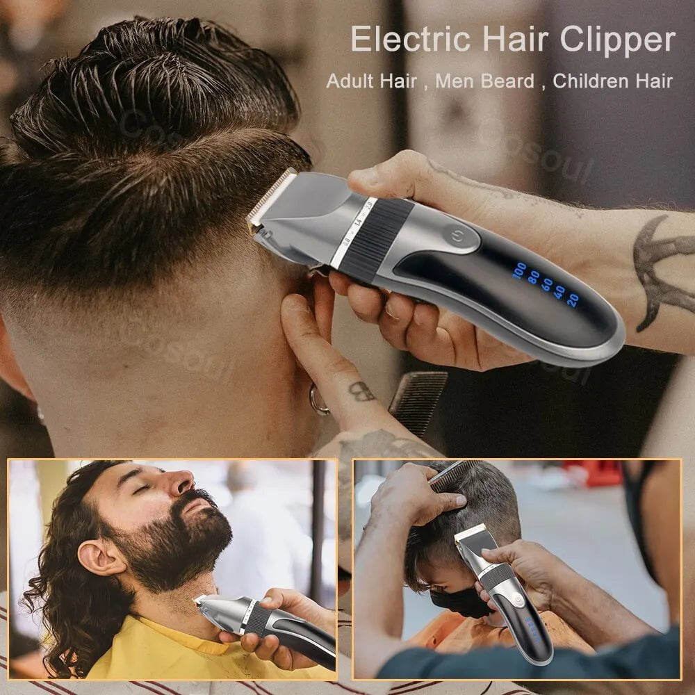 Storazone Hair Clipper Electric Barber Hair Trimmers For Men Adults Kids Cordless Rechargeable Hair Cutter Machine Professional