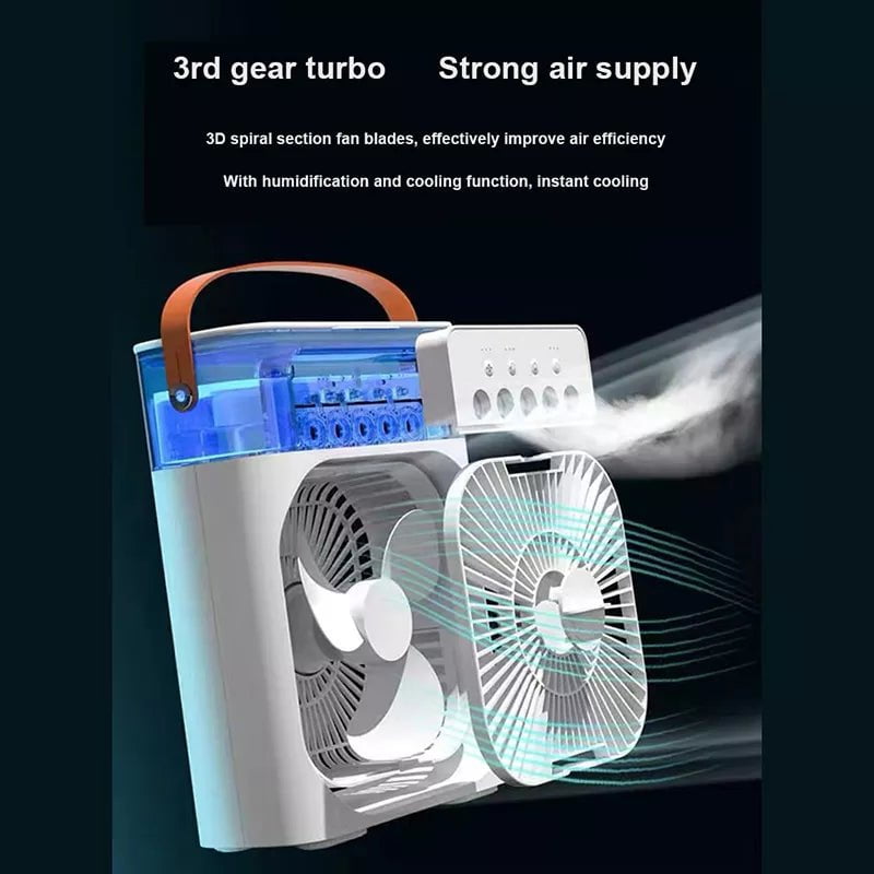 STORAZONE HEATER 3 In 1 Air Humidifier Cooling USB Fan LED Night Light Water Mist Humidification Fan Spray Electric Fan