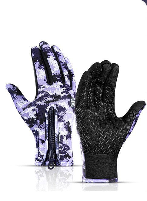 STORAZONE HEATER A Purple / L Winter Gloves Touch Screen Riding Motorcycle Sliding Waterproof Sports Gloves With Fleece