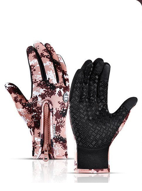 STORAZONE HEATER Coffee color / L Winter Gloves Touch Screen Riding Motorcycle Sliding Waterproof Sports Gloves With Fleece
