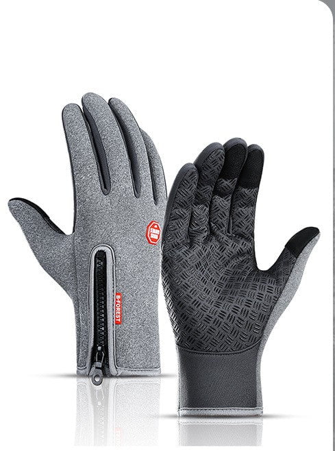 STORAZONE HEATER Grey / L Winter Gloves Touch Screen Riding Motorcycle Sliding Waterproof Sports Gloves With Fleece