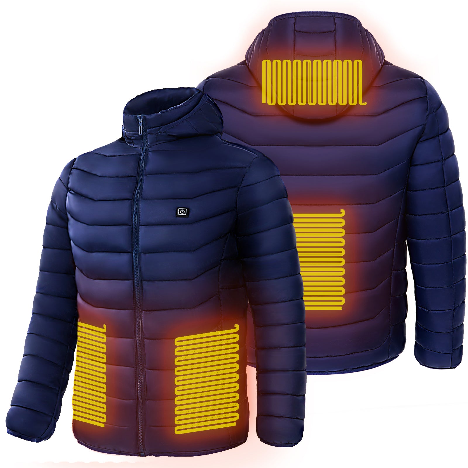 STORAZONE HEATER Men Heated Puffer Jacket Electric Heating Coat Insulated Hood Windbreaker 9Heat Zones