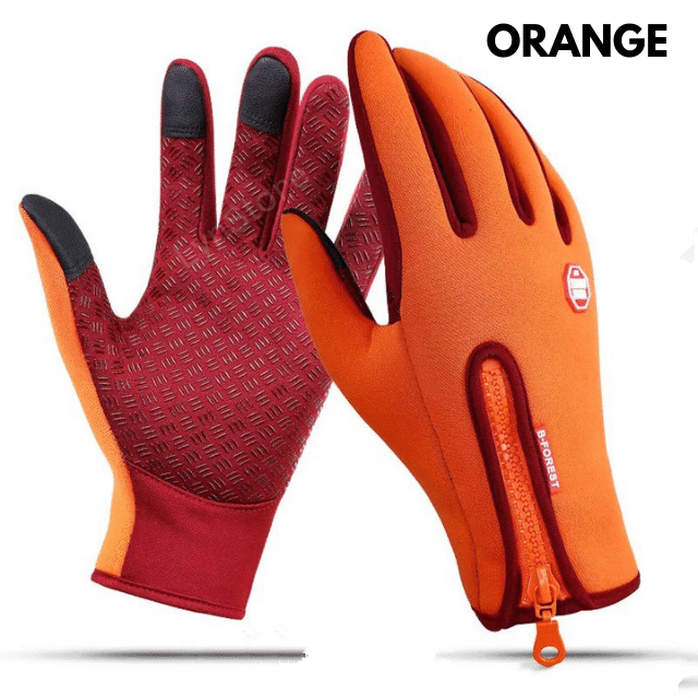 STORAZONE HEATER Orange / L Winter Gloves Touch Screen Riding Motorcycle Sliding Waterproof Sports Gloves With Fleece