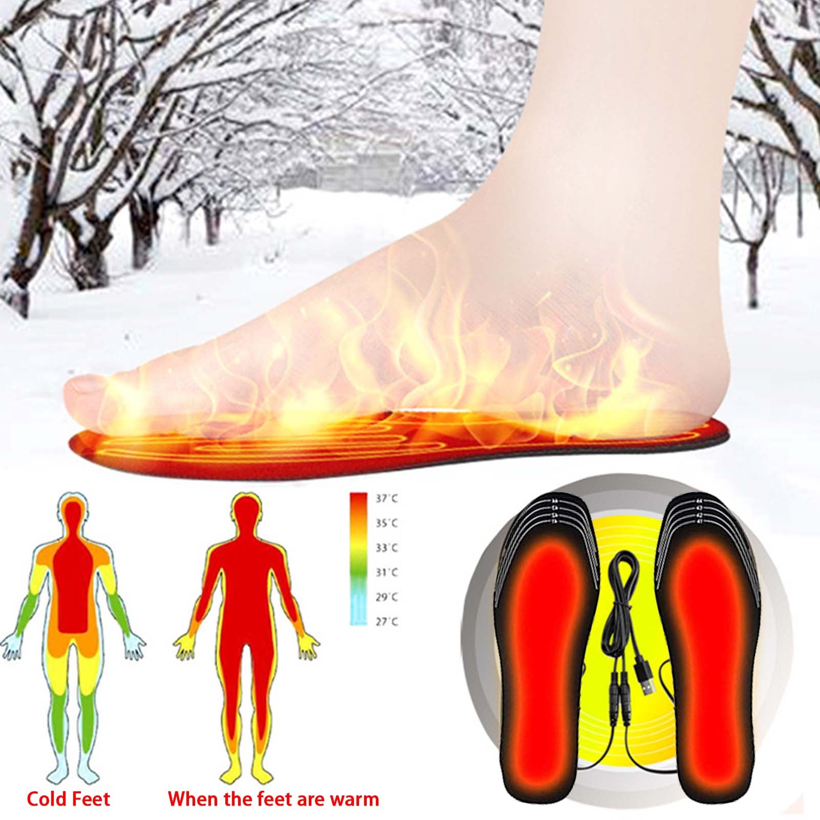 STORAZONE HEATER USB Heated Shoes Insoles Can Be Cut Winter Warm Heating Insoles Pad Feet For Boots Sneaker Shoes