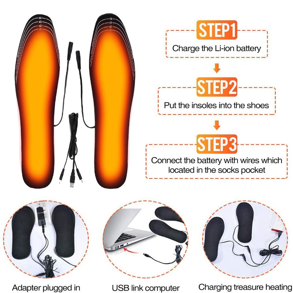 STORAZONE HEATER USB Heated Shoes Insoles Can Be Cut Winter Warm Heating Insoles Pad Feet For Boots Sneaker Shoes