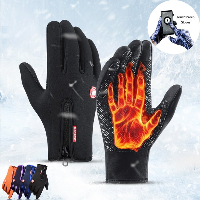 STORAZONE HEATER Winter Gloves Touch Screen Riding Motorcycle Sliding Waterproof Sports Gloves With Fleece