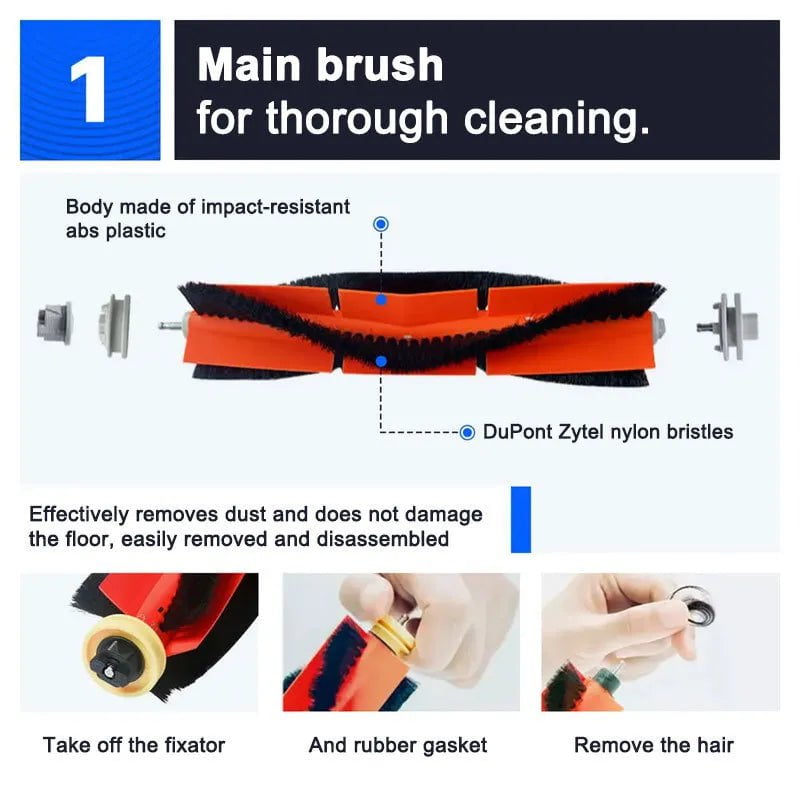 Storazone Hepa Filter Main Side Brush Mop Cloth for Xiaomi Mijia 1C 1T Mi Robot Vacuum Mop Dreame F9 Robotic Vacuum Cleaner Accessories