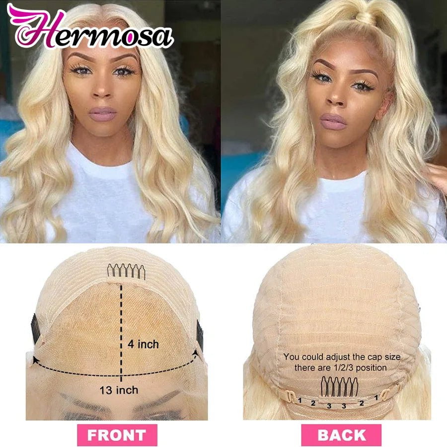 Storazone Hermosa 613 Blonde Lace Front Wig 13x4 Transparent Lace Frontal Wig Pre Plucked 28 30 Inch Brazilian Body Wave Human Hair Wigs