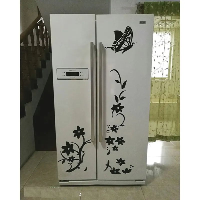 Storazone High Quality Creative Refrigerator Black Sticker Butterfly Pattern Wall Stickers Home Decoration Kitchen Wall Art Mural Decor