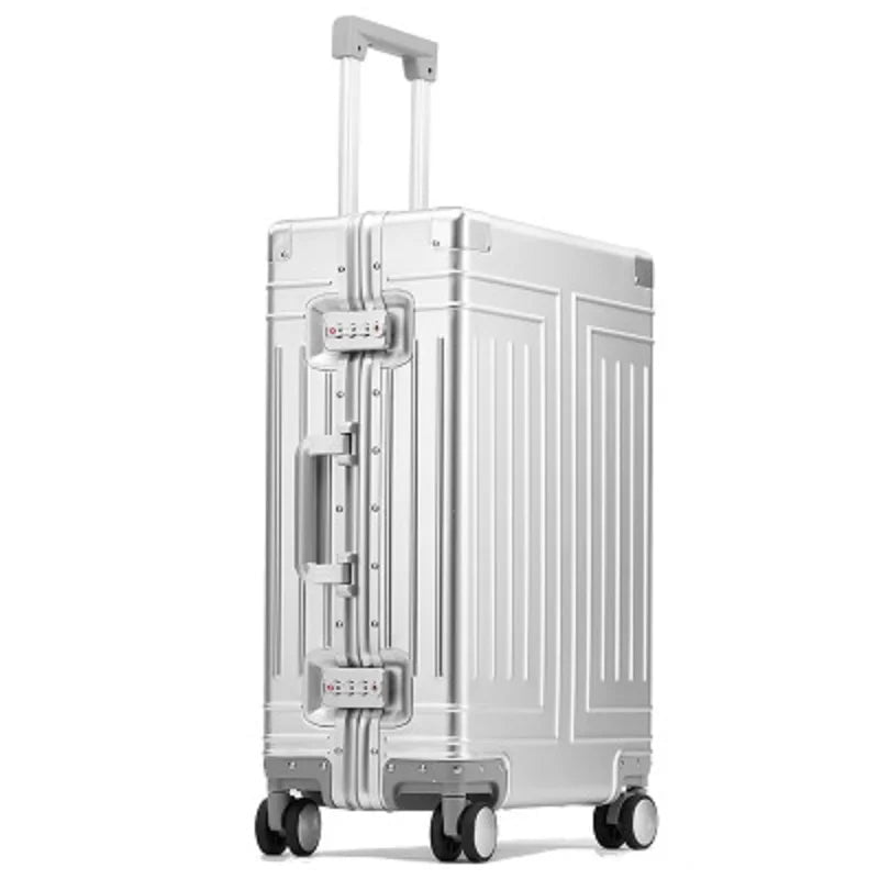 Storazone High-Rank 100%  Aluminum-Magnesium High Quality Rolling Luggage Perfect For Boarding Spinner International Brand Travel Suitcase