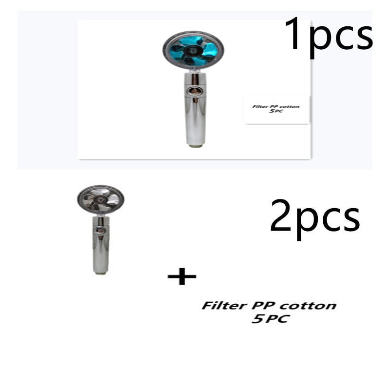 STORAZONE Home Appliances 12set Propeller Driven Shower Head With Stop Button And Cotton Filter Turbocharged High Pressure Handheld Shower Nozzle