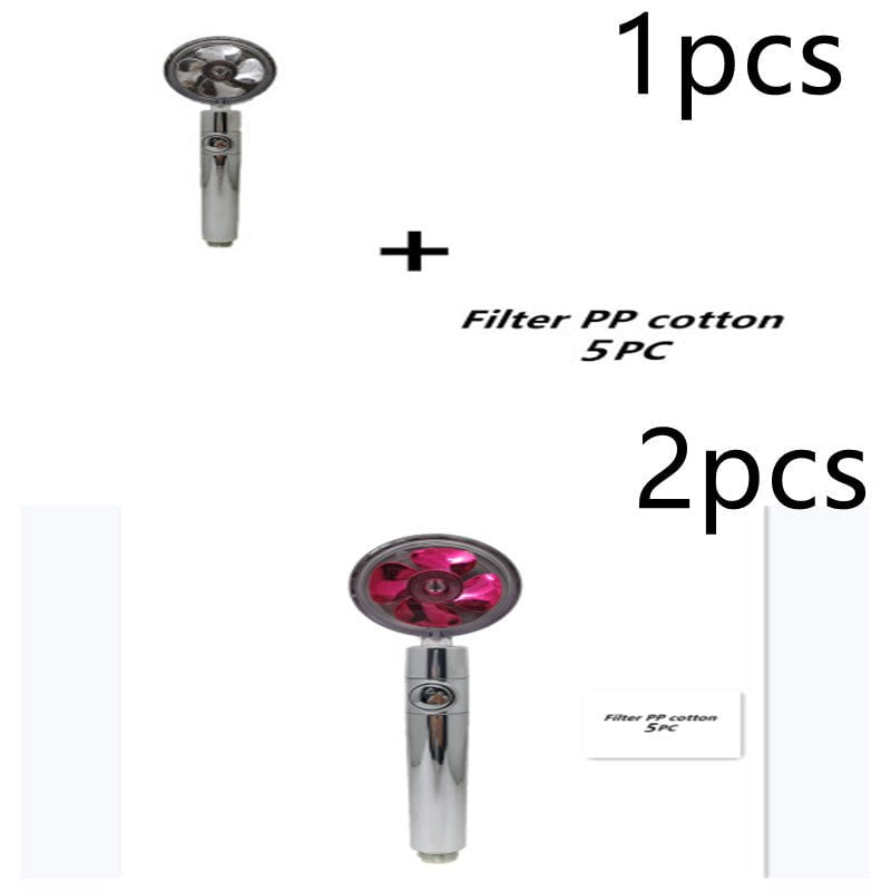 STORAZONE Home Appliances 13set Propeller Driven Shower Head With Stop Button And Cotton Filter Turbocharged High Pressure Handheld Shower Nozzle