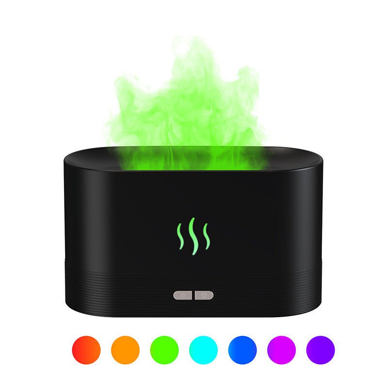 STORAZONE Home Appliances 7Colors Black / USB plug in version Aroma Diffuser With Flame Light Mist Humidifier Aromatherapy Diffuser With Waterless Auto-Off Protection For Spa Home Yoga Office