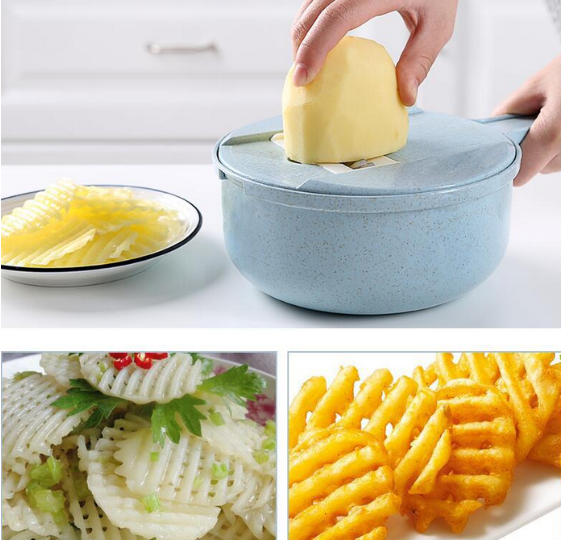 STORAZONE Home Appliances 8 In 1 Mandoline Slicer Vegetable Slicer Potato Peeler Carrot Onion Grater With Strainer Vegetable Cutter Kitchen Accessories