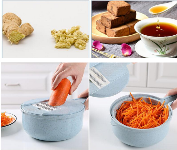 STORAZONE Home Appliances 8 In 1 Mandoline Slicer Vegetable Slicer Potato Peeler Carrot Onion Grater With Strainer Vegetable Cutter Kitchen Accessories