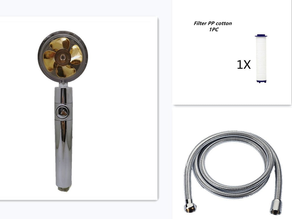 STORAZONE Home Appliances A combination Propeller Driven Shower Head With Stop Button And Cotton Filter Turbocharged High Pressure Handheld Shower Nozzle