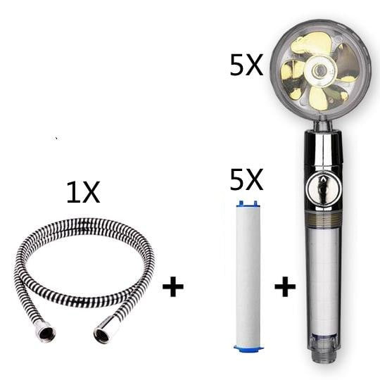 STORAZONE Home Appliances A Propeller Driven Shower Head With Stop Button And Cotton Filter Turbocharged High Pressure Handheld Shower Nozzle