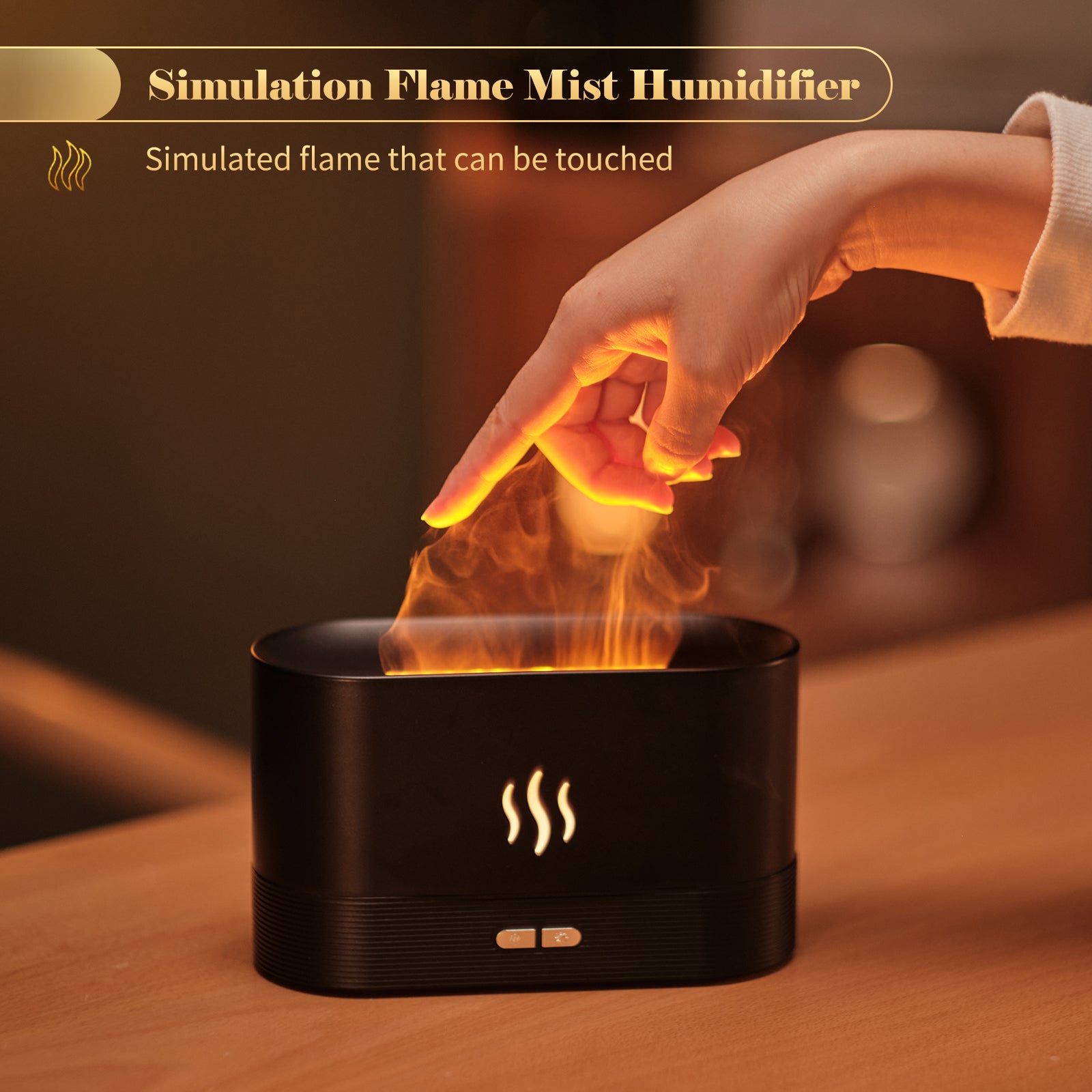 STORAZONE Home Appliances Aroma Diffuser With Flame Light Mist Humidifier Aromatherapy Diffuser With Waterless Auto-Off Protection For Spa Home Yoga Office