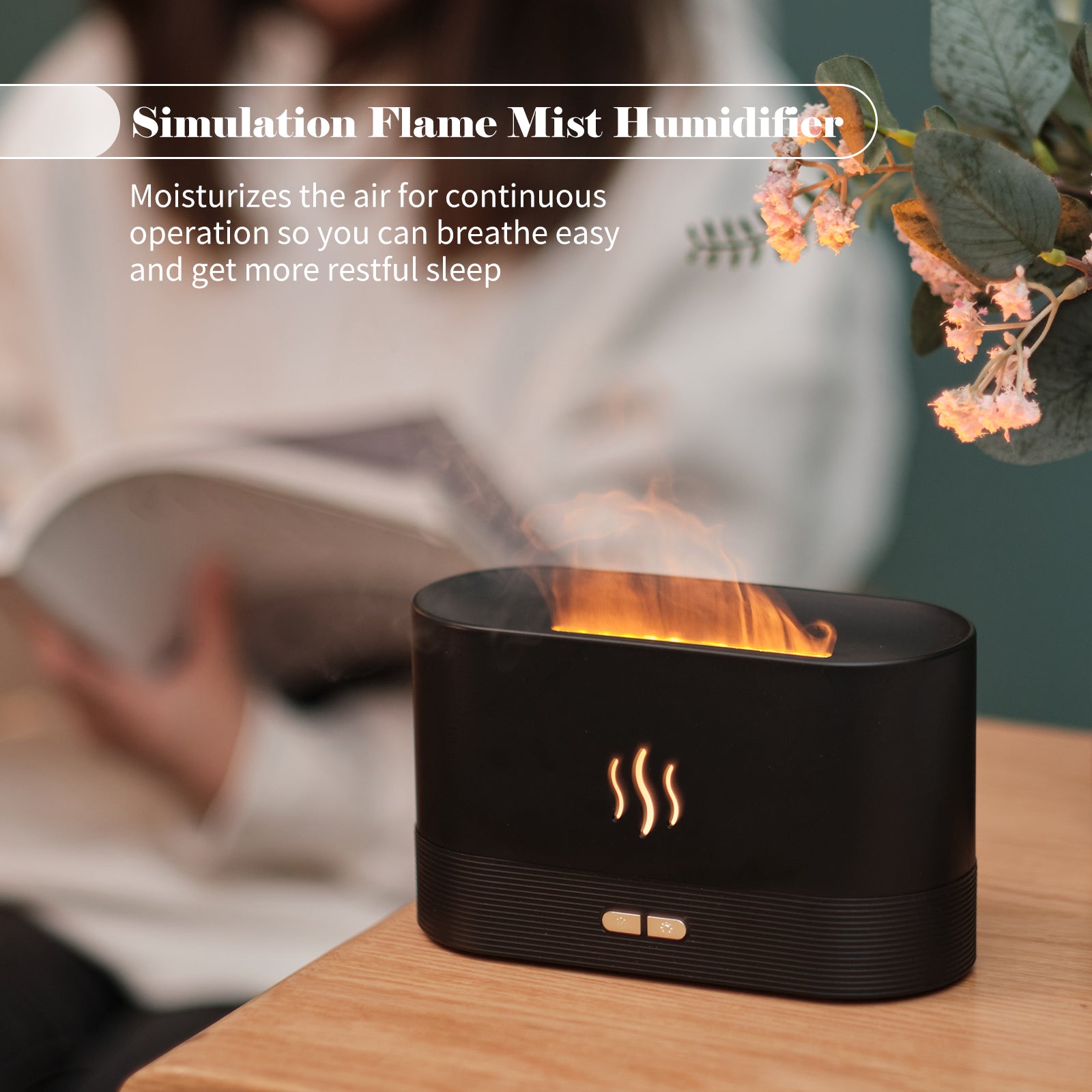 STORAZONE Home Appliances Aroma Diffuser With Flame Light Mist Humidifier Aromatherapy Diffuser With Waterless Auto-Off Protection For Spa Home Yoga Office