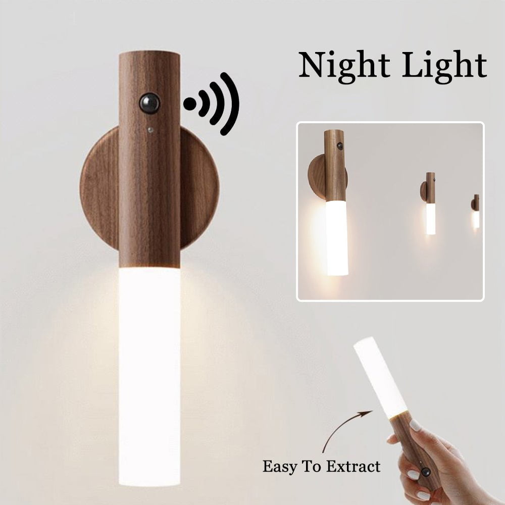 STORAZONE Home Appliances Auto LED USB Magnetic Wood Wireless Night Light Corridors Porch Lights PIR Motion Sensor Wall Light Cabinet Lamp