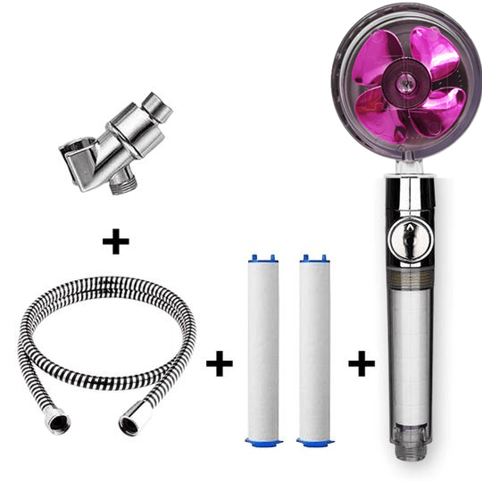 STORAZONE Home Appliances B combination Propeller Driven Shower Head With Stop Button And Cotton Filter Turbocharged High Pressure Handheld Shower Nozzle