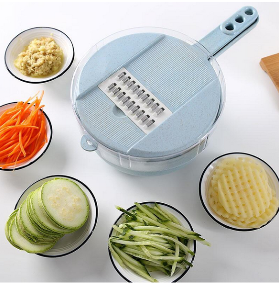 STORAZONE Home Appliances Blue / 1pc 8 In 1 Mandoline Slicer Vegetable Slicer Potato Peeler Carrot Onion Grater With Strainer Vegetable Cutter Kitchen Accessories