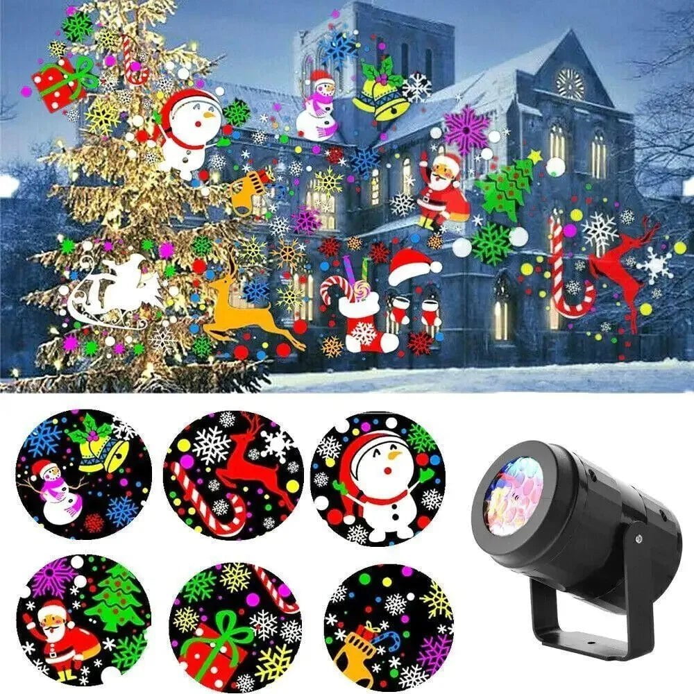 STORAZONE Home Appliances Christmas Party Lights Snowflake Projector Light Led Stage Light Rotating Xmas Pattern Outdoor Holiday Lighting Garden Christmas Decor