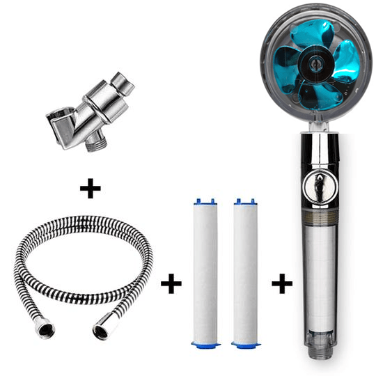 STORAZONE Home Appliances D combination Propeller Driven Shower Head With Stop Button And Cotton Filter Turbocharged High Pressure Handheld Shower Nozzle