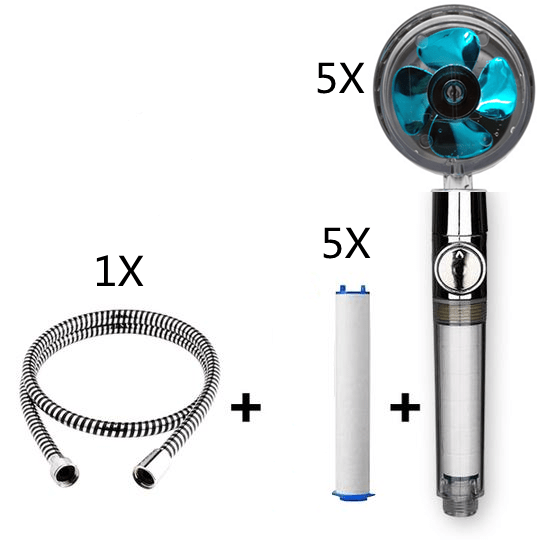 STORAZONE Home Appliances D Propeller Driven Shower Head With Stop Button And Cotton Filter Turbocharged High Pressure Handheld Shower Nozzle