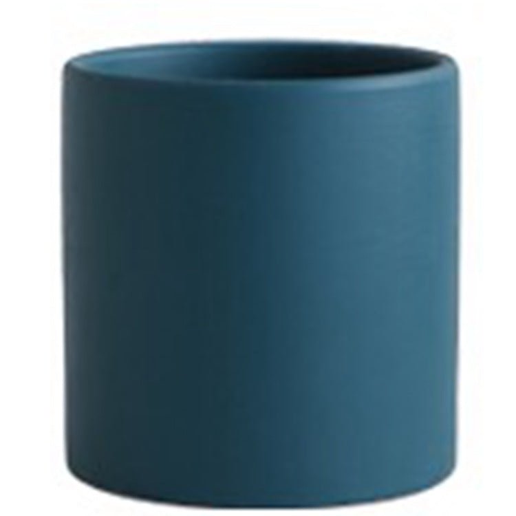 STORAZONE Home Appliances Dark green / 13X13X13 Nordic Industrial Style Colorful Ceramic Flowerpot Succulent Planter Green Plants Cylindrical Shape Flower Pot With Hole Tray