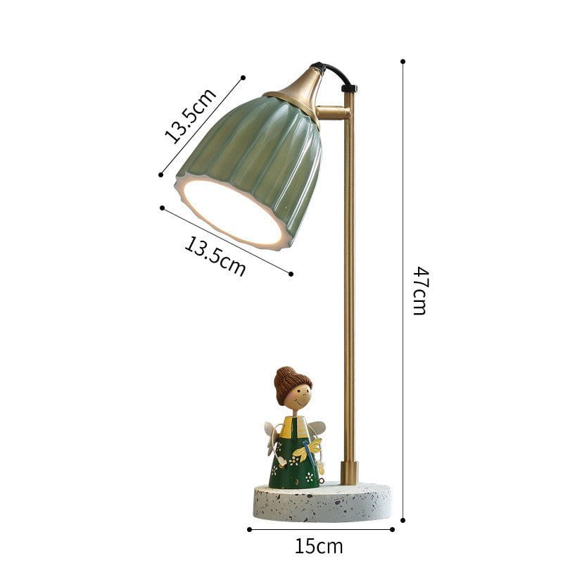 STORAZONE Home Appliances Dark green / 220V US / Dimmer switch Nordic Style Light-transmitting Ceramic Ins Table Lamp