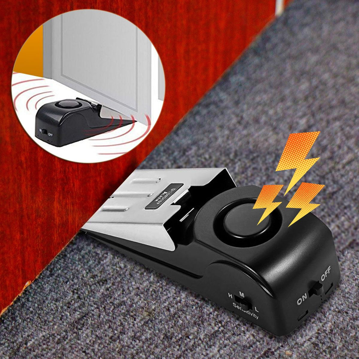 STORAZONE Home Appliances Door Stop Alarm Door Resistance Burglar Alarm Door Gap Alarm Door Stopper Alarm For Home Dormitory Safety