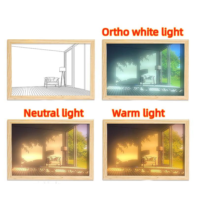 STORAZONE Home Appliances Empty room / 24.5x18.5CM / USB Illuminated Picture LED Decorative Light Painting Bedside Picture Style Creative Modern Simulate Sunshine Drawing Night Light Gift