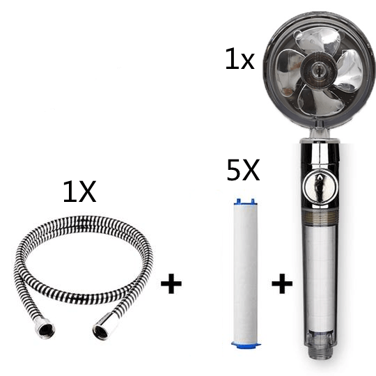 STORAZONE Home Appliances F Propeller Driven Shower Head With Stop Button And Cotton Filter Turbocharged High Pressure Handheld Shower Nozzle